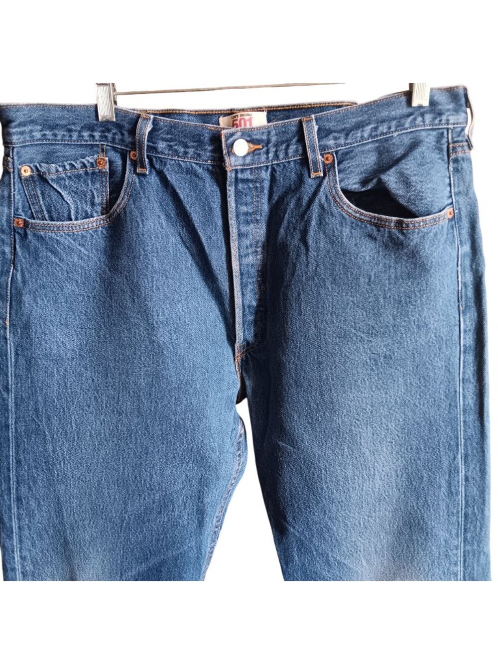 Vintage Mens Levi's 501 Jeans 38x32 90s Buttonfly Denim Grunge Rock Fade Era